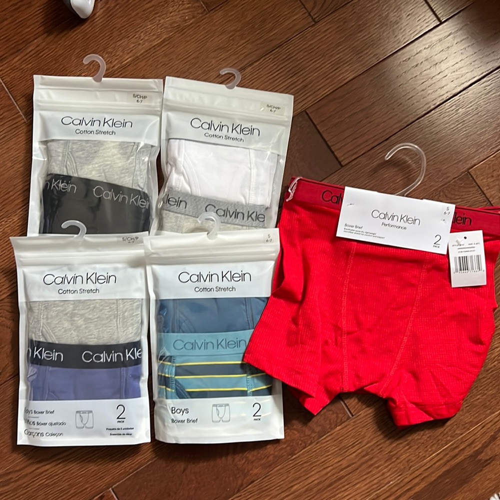 BOYS CLAVIN KLEIN BOXER BRIEF 5 2pc packs 6-7